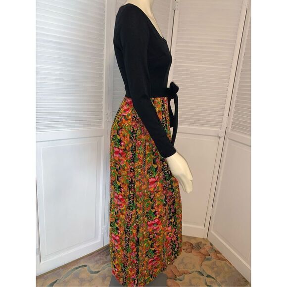 Vintage 60’s Long Sleeve Maxi Dress Size Medium - Picture 5 of 16